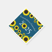 サンフラワーズカントリー卒業パーティーブルー スタンダードカクテルナプキン (角)