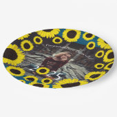 サンフラワーズカントリー卒業パーティーブルー ペーパープレート (アングル)