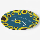 サンフラワーズカントリー卒業パーティーブルー ペーパープレート (アングル)