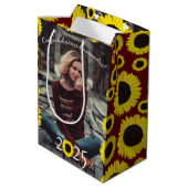 サンフラワーズカントリー卒業パーティーマルーン ミディアムペーパーバッグ (裏面アングル)