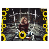 サンフラワーズカントリー卒業パーティーマルーン ラージペーパーバッグ (裏面)