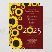 サンフラワーズカントリー卒業パーティーマルーン 招待状 (正面/裏面)