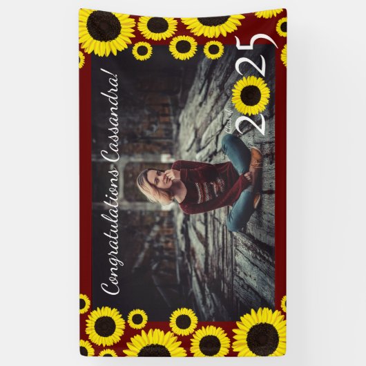 サンフラワーズカントリー卒業パーティーマルーン 横断幕 (縦)