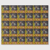 サンフラワーズカントリー卒業パーティーラストオレンジ ラッピングペーパー (フラット)