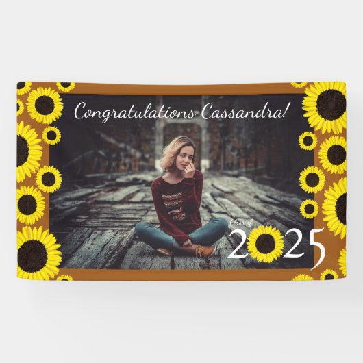 サンフラワーズカントリー卒業パーティーラストオレンジ 横断幕 (横)