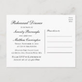 サンフラワーズカントリー結婚フローラのリハーサルディナー インビテーションポストカード (裏面)