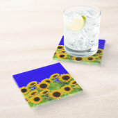 サンフラワーズガラスコースターウクライナ国旗の色 ガラスコースター (アングル)