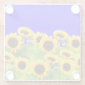 サンフラワーズガラスコースターウクライナ国旗の色 ガラスコースター (裏面)