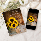 サンフラワーズガーデンウォーターリングカン婚約パーティ 招待状