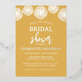サンフラワーズガーデンフローラブライダルシャワー金ゴールド 箔招待状