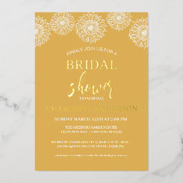 サンフラワーズガーデンフローラブライダルシャワー金ゴールド 箔招待状
