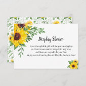 サンフラワーズグリーナリーディスプレイブライダルシャワー エンクロージャーカード (正面/裏面)