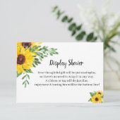 サンフラワーズグリーナリーディスプレイブライダルシャワー エンクロージャーカード (スタンド正面)