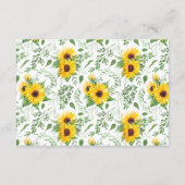 サンフラワーズグリーナリーディスプレイブライダルシャワー エンクロージャーカード (裏面)