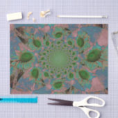 サンフラワーズグリーンピンクブルー抽象芸術アートデコパージュ 薄葉紙 (クラフト)