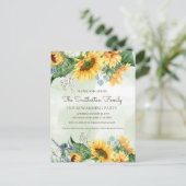 サンフラワーズグリーンリーカントリー引っ越し祝いパーティーパーティー ポストカード (スタンド正面)