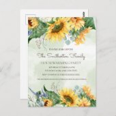 サンフラワーズグリーンリーカントリー引っ越し祝いパーティーパーティー ポストカード (正面/裏面)