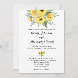 サンフラワーズグリーン結婚リーのカントリーシック 招待状