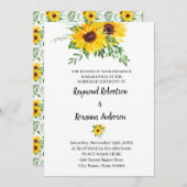 サンフラワーズグリーン結婚リーのカントリーシック 招待状 (正面/裏面)