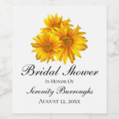 サンフラワーズサマーイエローフローラブライダルシャワー ワインラベル (シングルラベル)
