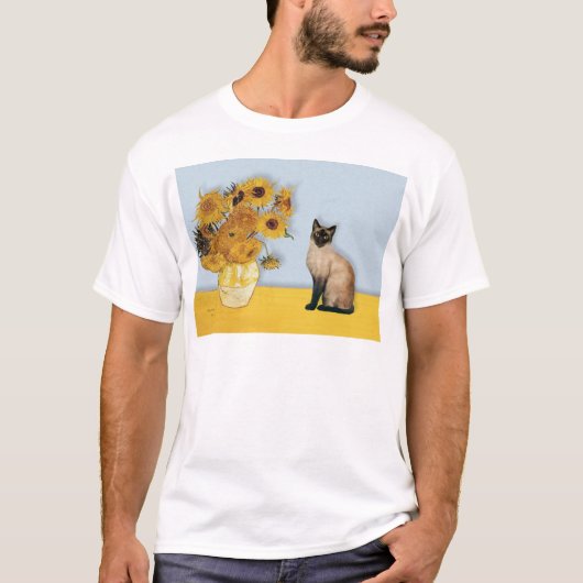 サンフラワーズシールポイントシャム猫 Tシャツ (正面)
