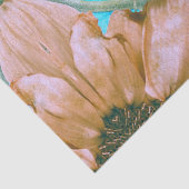 サンフラワーズセピアティール（緑がかった色）フローラヴィンテージアンティーク 薄葉紙 (詳細)