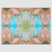 サンフラワーズセピアティール（緑がかった色）フローラヴィンテージアンティーク 薄葉紙 (正面)