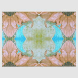 サンフラワーズセピアティール（緑がかった色）フローラヴィンテージアンティーク 薄葉紙