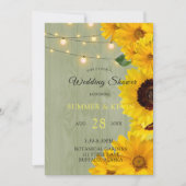 サンフラワーズセージウッドライトズウェディングシャワー 招待状 (正面)