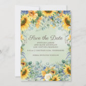 サンフラワーズセージグリーンユーカリ葉スズ結婚ス セーブザデート (正面)