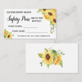 サンフラワーズセーフティピン数ベビーゲームカード プレイスカード (正面/裏面)