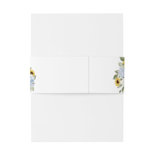 サンフラワーズダスティブルー素朴フローラ結婚ズ 招待状ベリーバンド (裏面例)