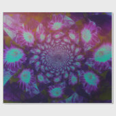 サンフラワーズティール(緑がかった色)パープル抽象芸術アートデコパージュ ラッピングペーパー (フラット)