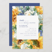 サンフラワーズトスカーナボタニカルブライダルシャワー 招待状 (正面/裏面)