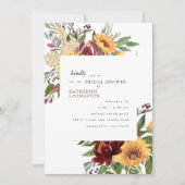 サンフラワーズトスカーンブルゴーニュブライダルシャワー 招待状 (正面)