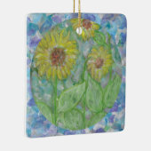 サンフラワーズドリームサークルティール(緑がかった色)アートオーナメント セラミックオーナメント (右)