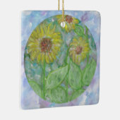 サンフラワーズドリームサークルラベンダーアートオーナメント セラミックオーナメント (右)