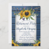 サンフラワーズネイビーブルーウッドリタイアメント 招待状 (正面)