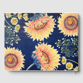 サンフラワーズネイビーブルー素朴秋の結婚式 ゲストブック (裏面)