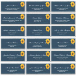 サンフラワーズネイビ素朴ーブルー結婚ズのゲストネームズSt シール