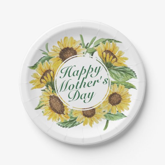 サンフラワーズハッピーマザーズデイフローラ紙プレート ペーパープレート (正面)