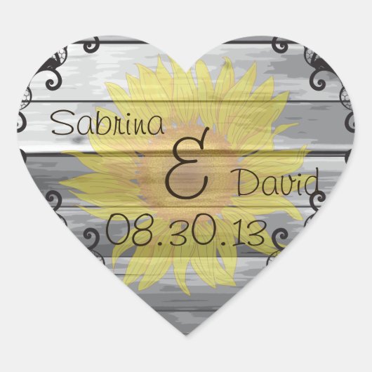 サンフラワーズバーンウッドコレクション封筒用シール ハートシール (正面)