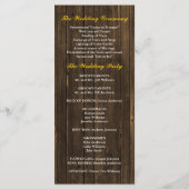 サンフラワーズバーンウッド結婚式 プログラム (裏面)