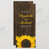 サンフラワーズバーンウッド結婚式 プログラム (正面/裏面)