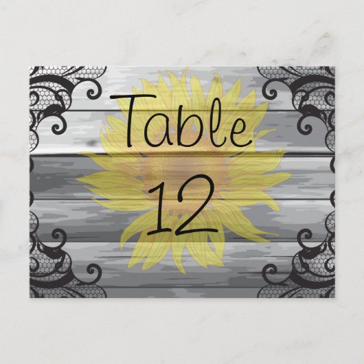 サンフラワーズバーンウッド&ブラックレース ポストカード (正面)