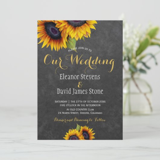 サンフラワーズパックボード秋トレンディー結婚ズ 招待状 (スタンド正面)