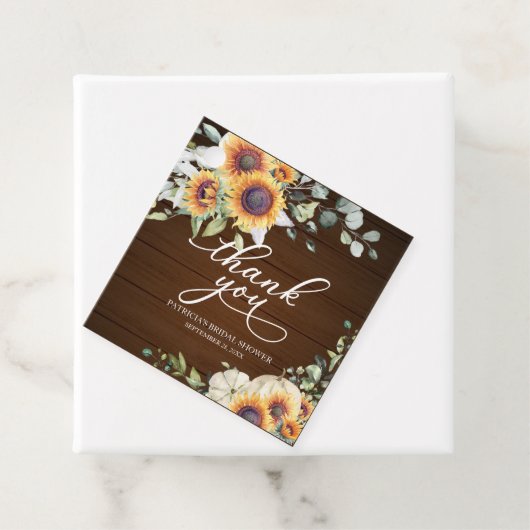 サンフラワーズパンプキン秋ブライダルシャワー フェイバータグ (インサイチュ)