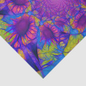 サンフラワーズパープルブルーイエロー抽象芸術デコパージュ 薄葉紙 (詳細)