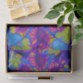 サンフラワーズパープルブルーイエロー抽象芸術デコパージュ 薄葉紙 (ギフト)