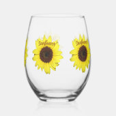 サンフラワーズビッグブライト写真植物学 ステムなしワイングラス (裏面)